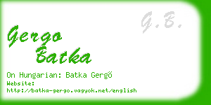 gergo batka business card